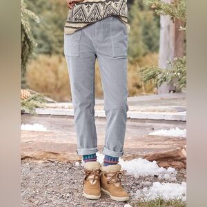 Driftwood Palmer Straight Leg High Rise Corduroy Pants Womens Size 32 Dusty Blue